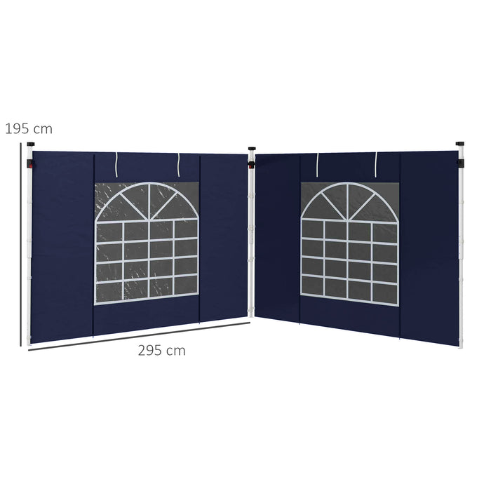 3x3(m) or 3x6m Pop Up Gazebo Side Panels Replacement, 2 Pack, Blue