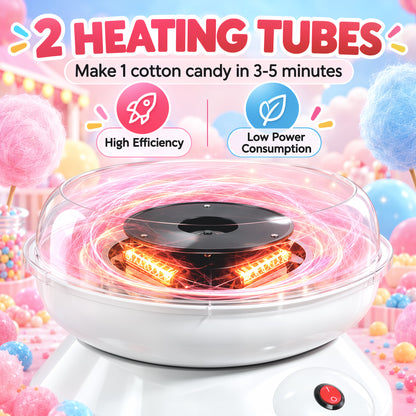 550W Candy Floss Maker with 10 Bamboo Sticks and Sugar Spoon - White