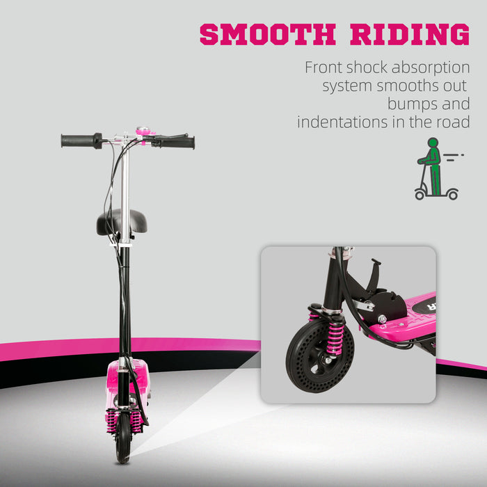 Steel Electric Scooter, Folding E-Scooter with Warning Bell, 15km/h Maximum Speed, for 4-14 Years Old, Pink