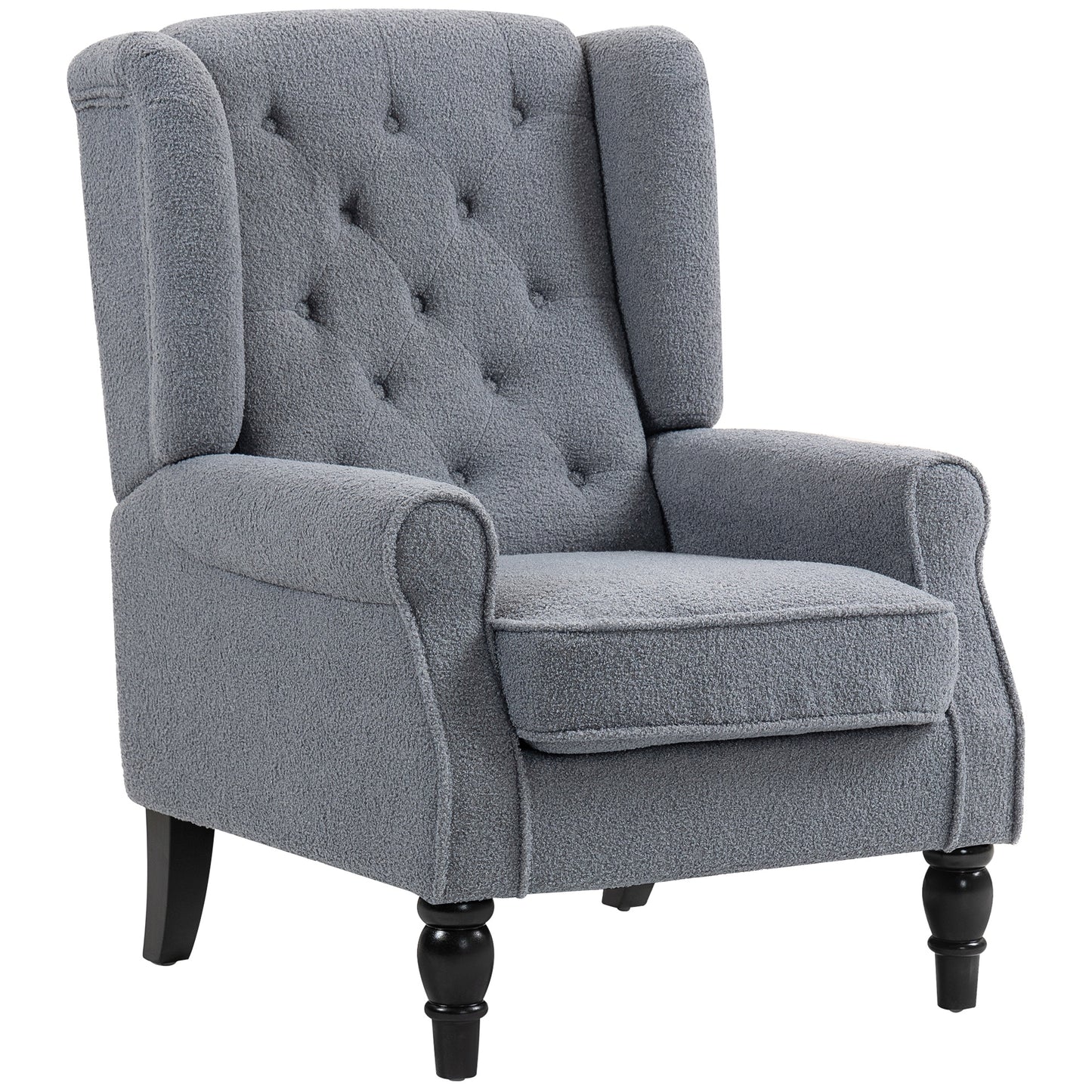 Accent Armchair Home Furniture Retro Tufted Club Fabric Grey