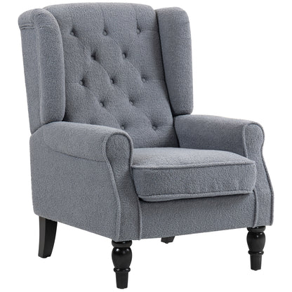 Accent Armchair Home Furniture Retro Tufted Club Fabric Grey