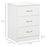 Modern 3 Drawers Side Cabinet Wooden Bedside Table White