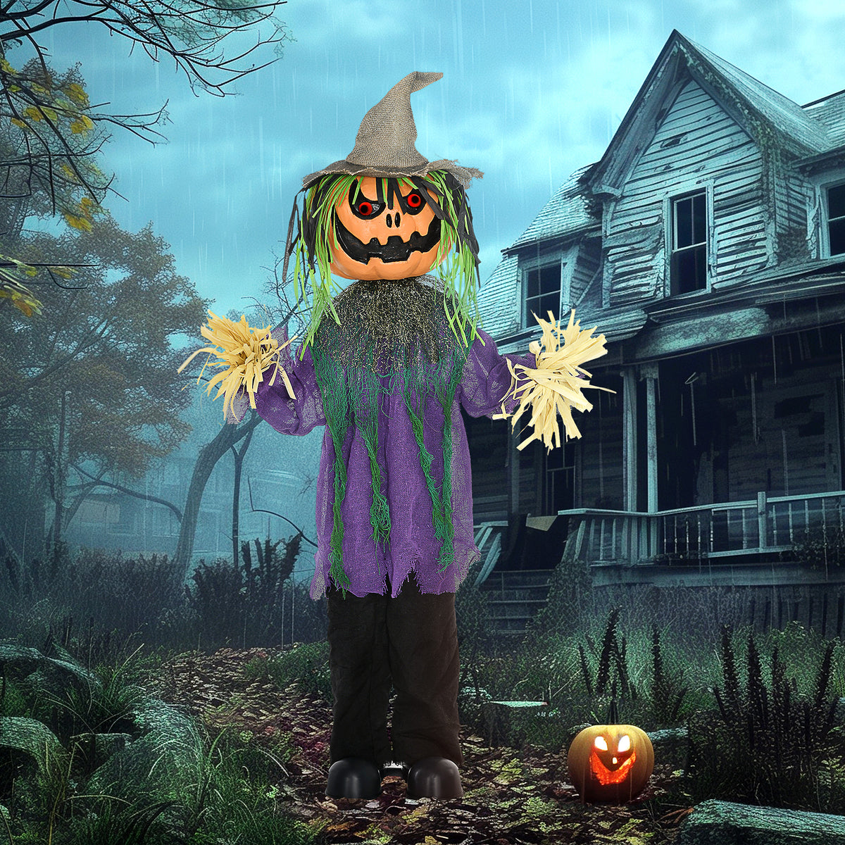 Pumpkin Halloween Animatronic Prop for Indoor Outdoor Decoration