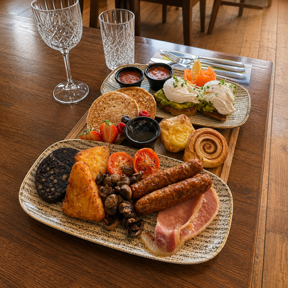 New! Tipsy Breakfast Sharer for 2 People - Only £19.99 at The Tipsy in St. Peter! The Ultimate Breakfast Feast! Packed with Favourites from Bacon & Sausages to Pancakes & Pastries!