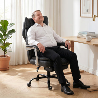 Big and Tall Office Chair with Lumbar Support, Black