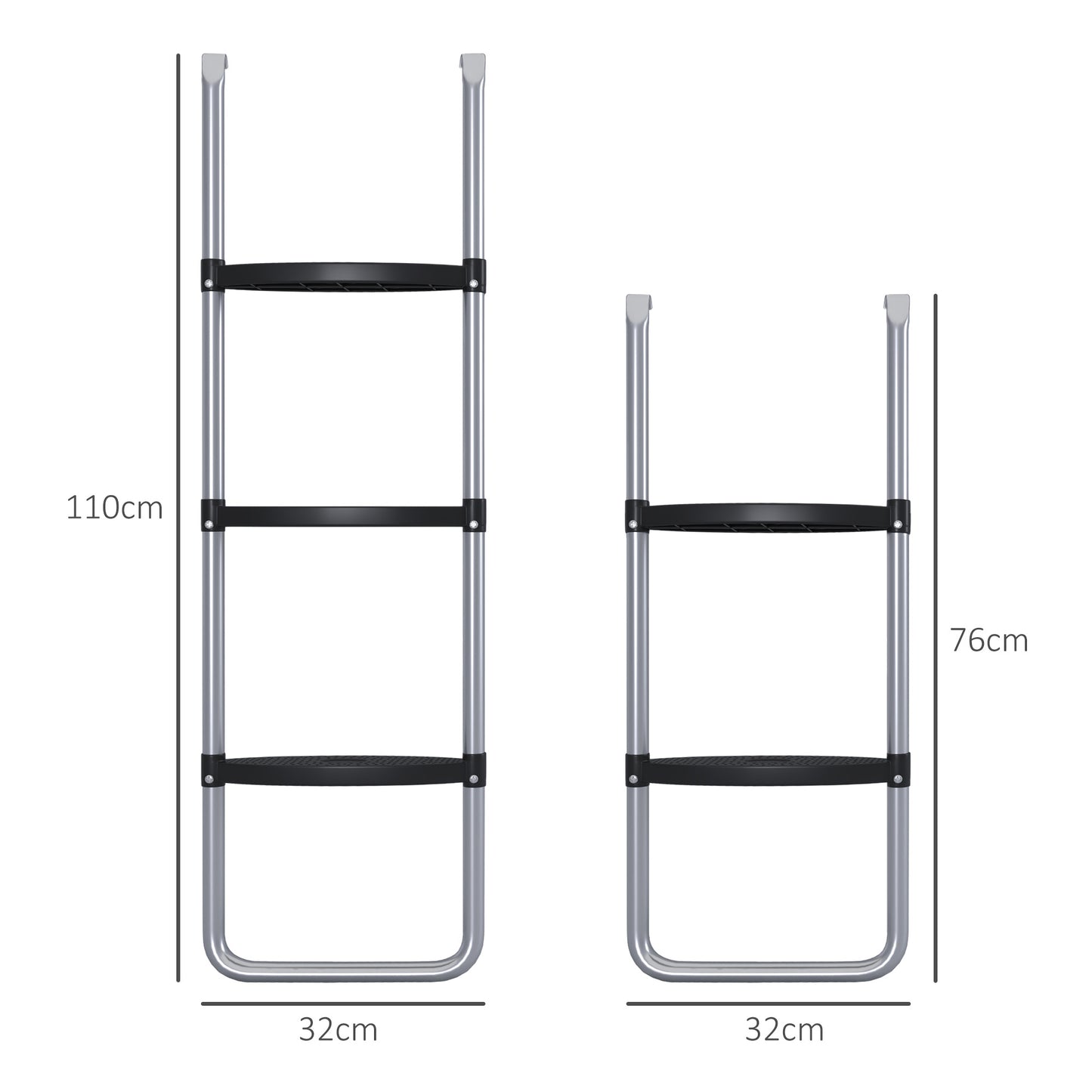 2 Steps/3 Steps Galvanised Steel Trampoline Ladder Climbing