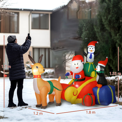 Blow Up Outdoor Christmas Decoration with Built-in LED Lights
