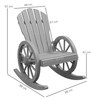 Adirondack Rocking Chair Porch Poolside Garden Lounging Grey