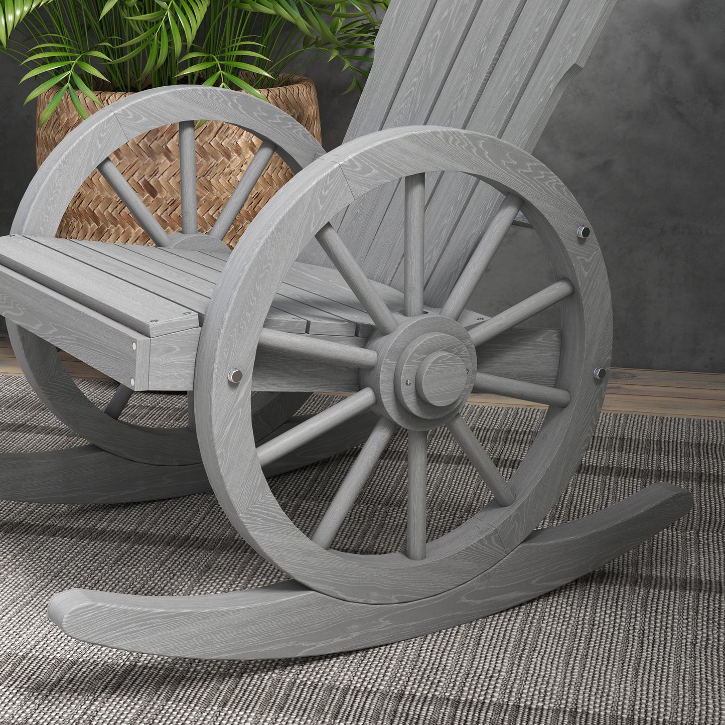 Adirondack Rocking Chair Porch Poolside Garden Lounging Grey