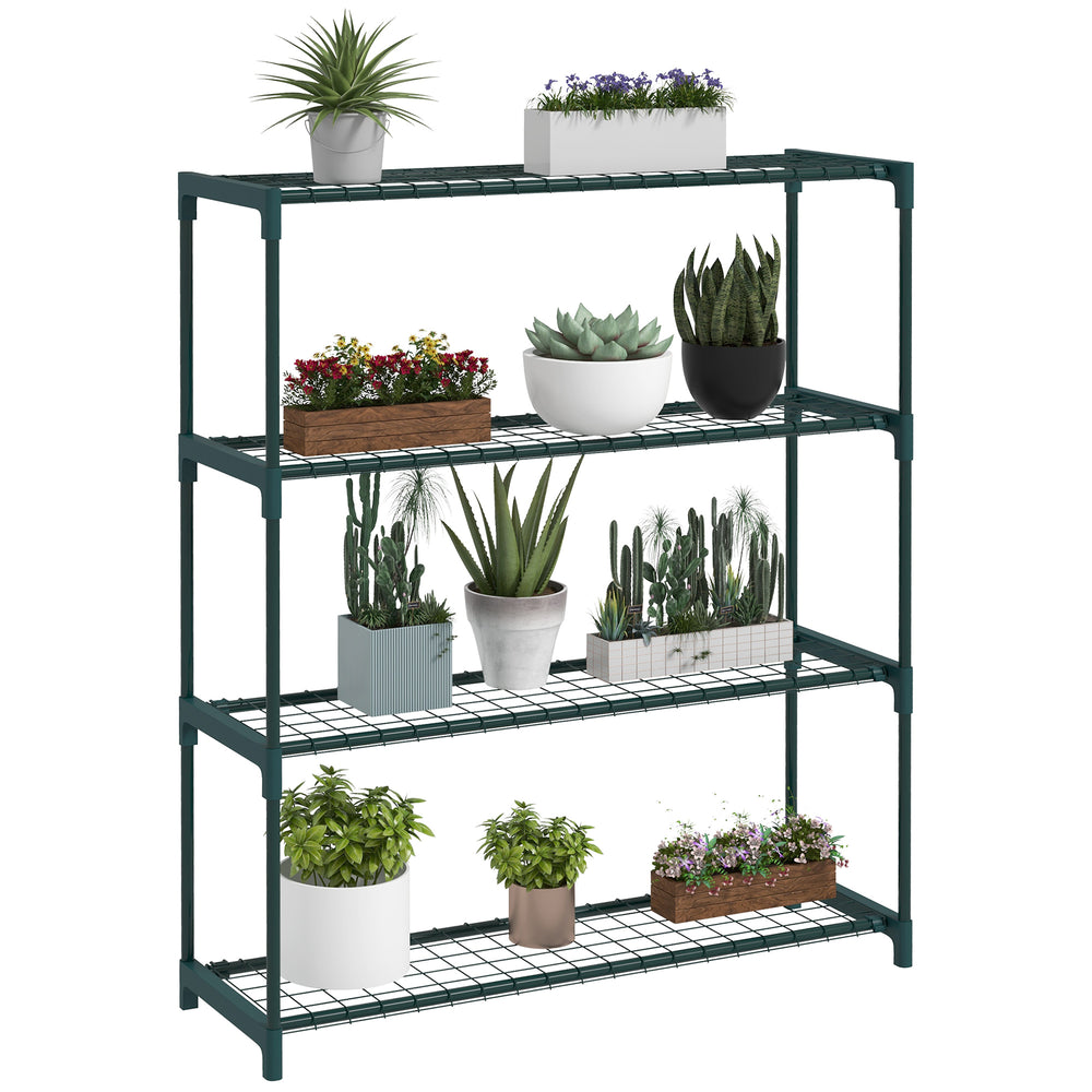 Plant Stand, 4-Tier Planter Holder Flower Display Rack, Dark Green