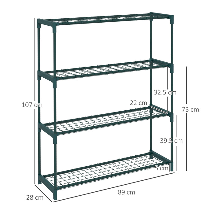 Plant Stand, 4-Tier Planter Holder Flower Display Rack, Dark Green