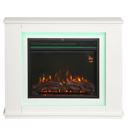 Safe and Beautiful Electric Fire and Mantel Reach up to 30 m², White