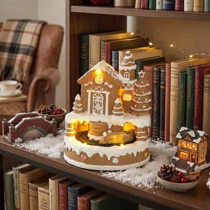 Christmas Gingerbread House with LED Lights, Music