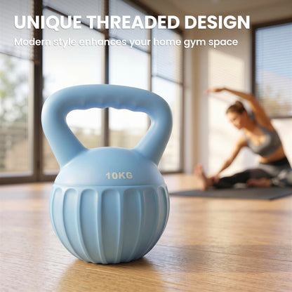 10kg Kettlebell with Non-Slip Handle - Blue