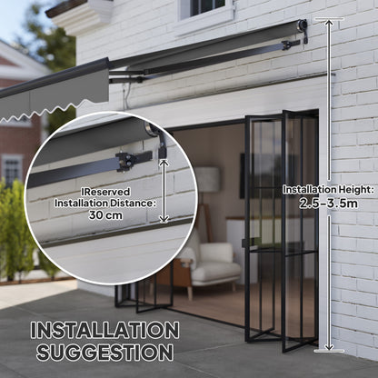 2.5 x 2m Electric Retractable Awning w/ Aluminium Frame Dark Grey
