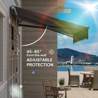 2.5 x 2m Electric Retractable Awning w/ Aluminium Frame Dark Grey