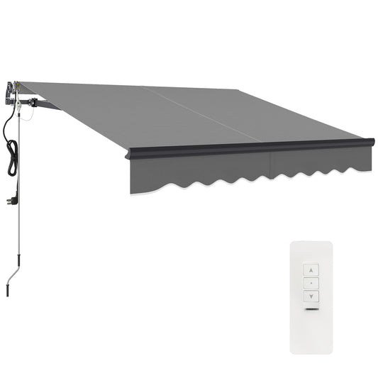 2.5 x 2m Electric Retractable Awning w/ Aluminium Frame Dark Grey