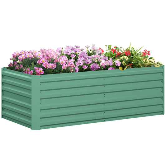 Galvanised Steel Outdoor Raised Bed w/ Reinforced Rod, Light Green
