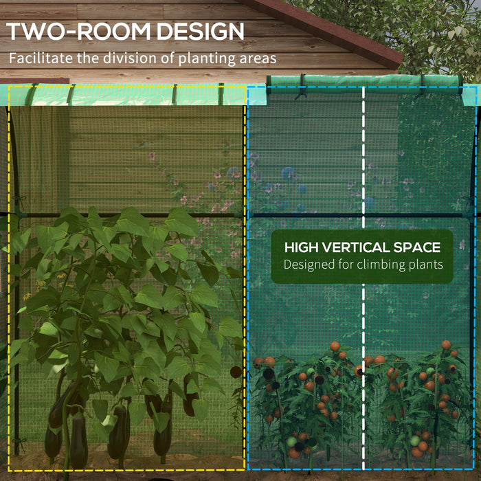 Tomato Greenhouse, Garden Growhouse with 2 Roll-up Doors and 4 Mesh Windows, Portable Indoor Outdoor Green House, 185 x 94 x 150cm, Green