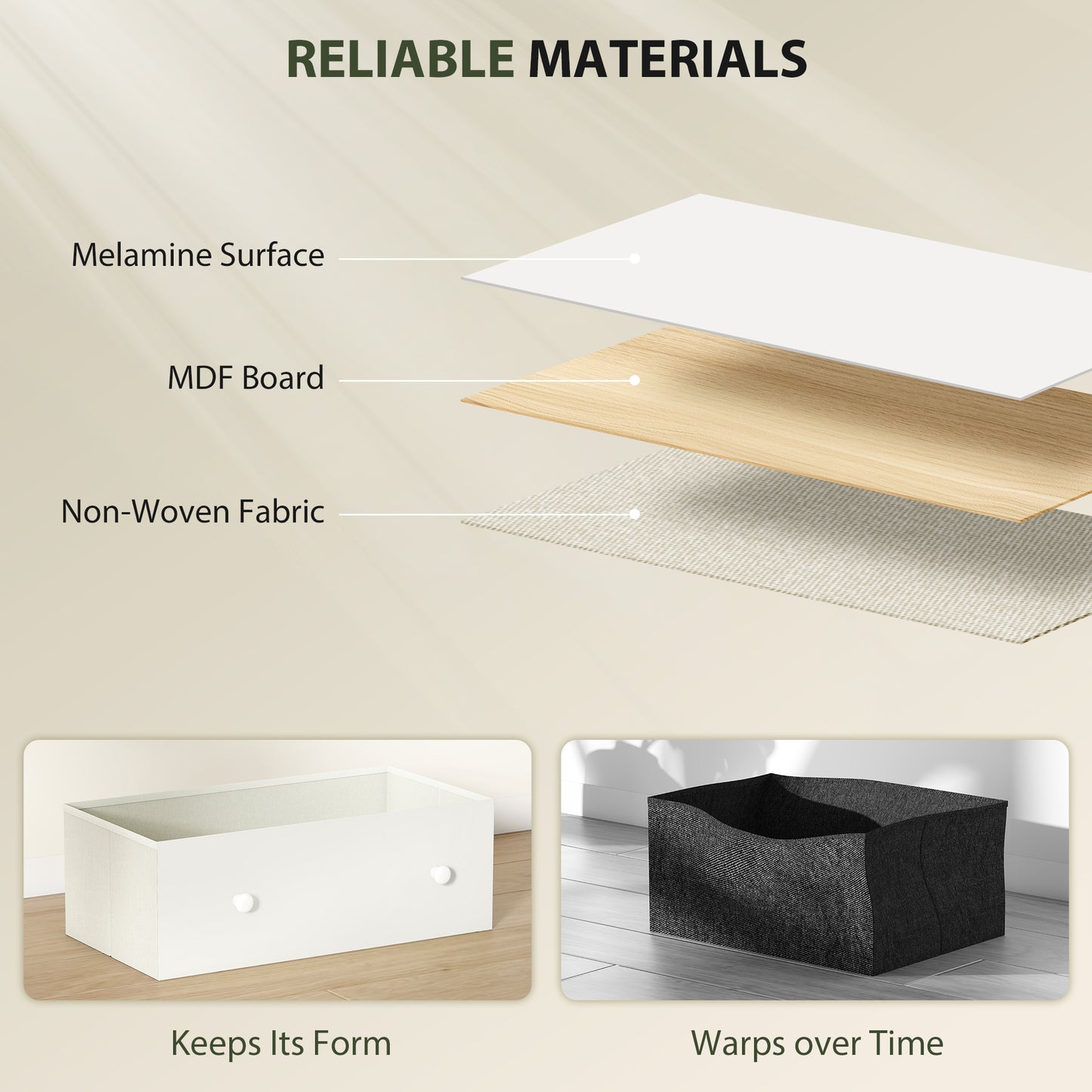 Chest of Drawers, 6 Drawer Dresser for Bedroom, White and Grey