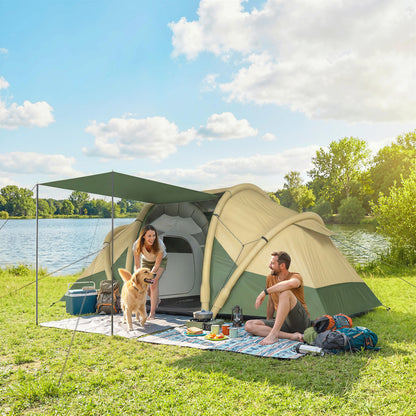 Inflatable Tent 3000mm Waterproof for 4 Person, Green