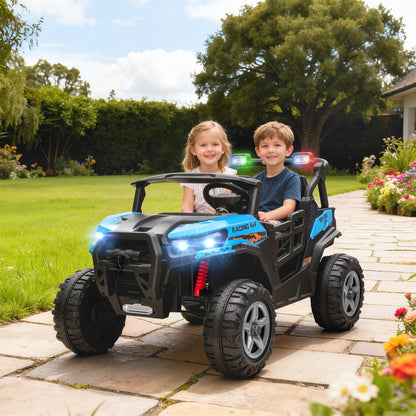 24V Electric Ride on Car, 2-Seater Kids Electric Truck, Blue