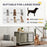 Dog Crate Furniture on Wheels, Dog Cage End Side Table with Lockable Double Doors, for Large Dogs, 100 x 60 x 73.5cm, Grey