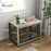 Dog Crate Furniture on Wheels, Dog Cage End Side Table with Lockable Double Doors, for Large Dogs, 100 x 60 x 73.5cm, Grey