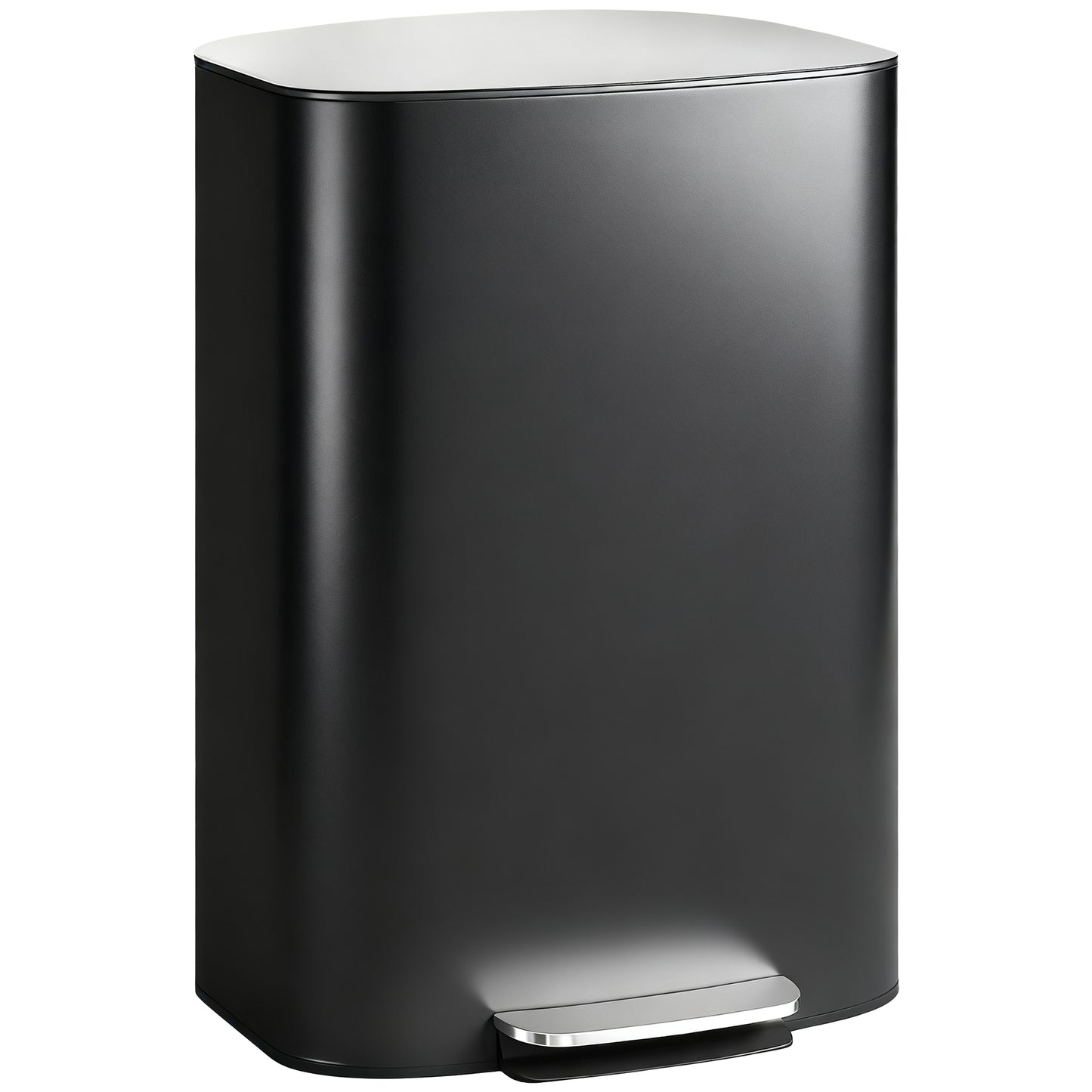 Pedal Bin with Soft-Close Lid, 50L Kitchen Bin with Carry Handle Black