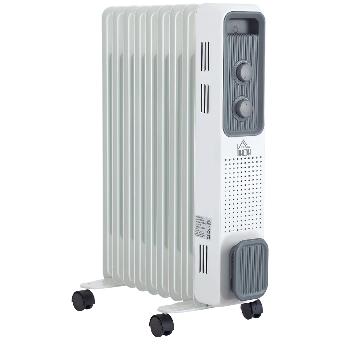 Oil Filled Radiator Portable Heater W/ 9 Fin, 3 Heat Settings White