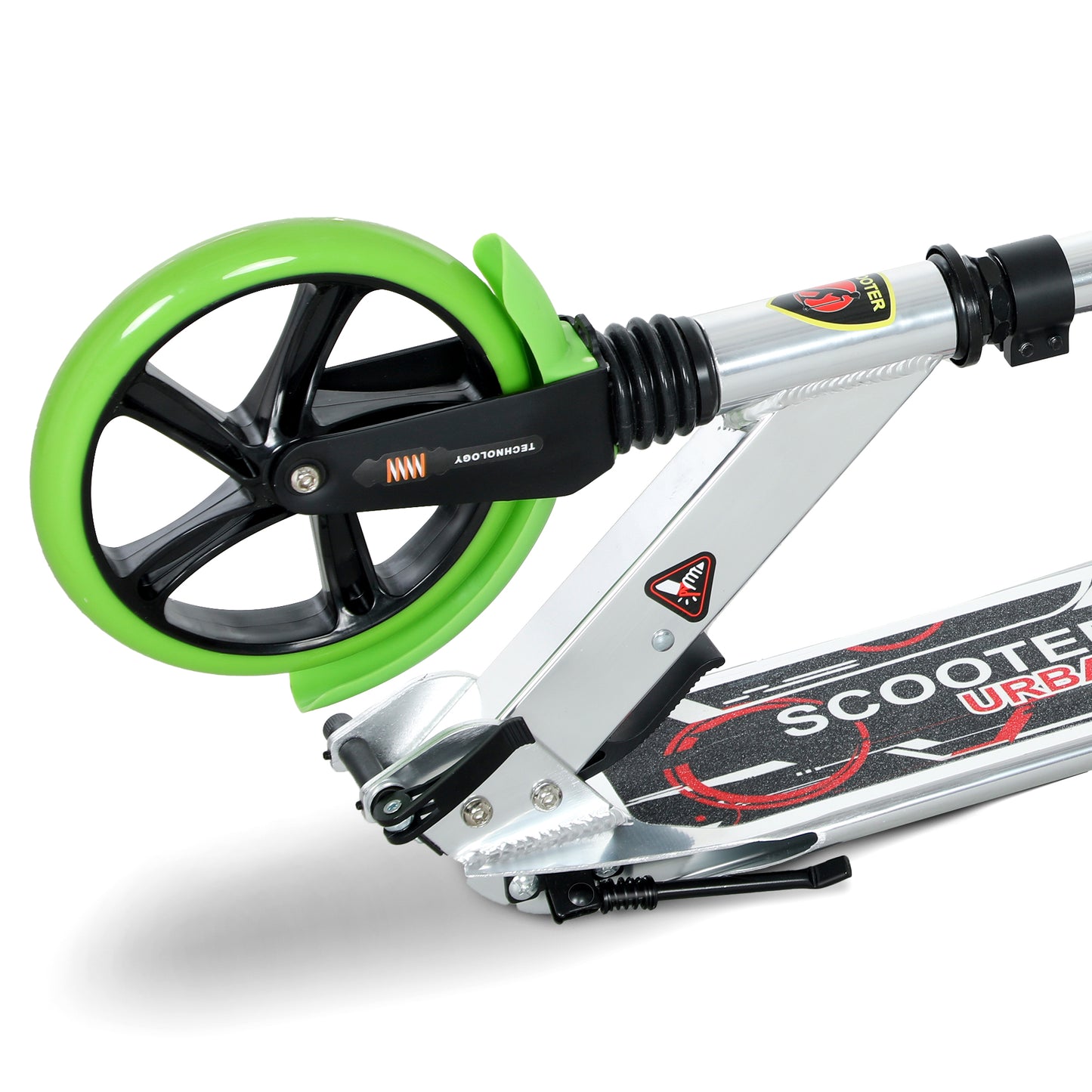 Folding Kick Scooter with Big Wheels for 14+ Teens Adult, Green