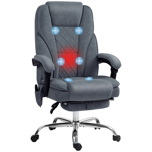 Massage Office Chair, Heated Reclining Desk Chair, Dark Grey