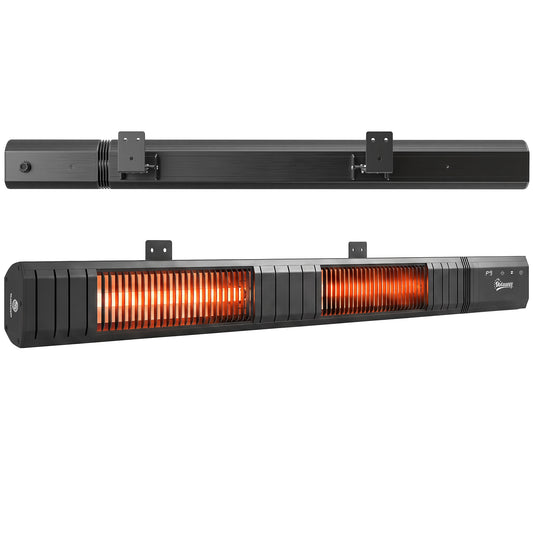 3000 W Electric Infrared Patio Heater Wall Mounted, Black