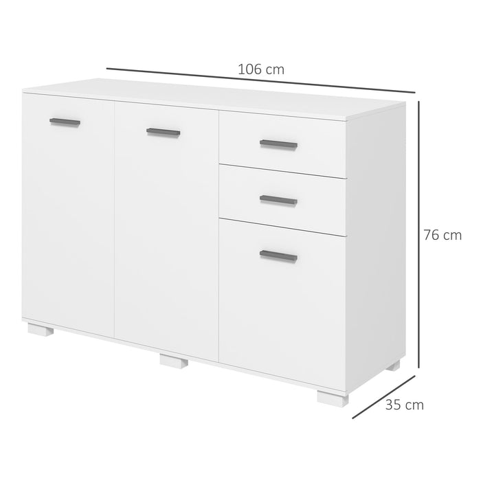 Modern Sideboard Kitchen Storage Cabinet with 2 Drawers and Shelves