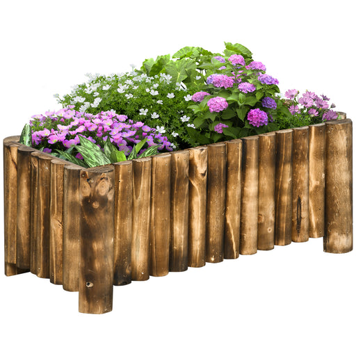 Raised Flower Bed Wooden Rectangualr Planter Container Box Herb Pot 78L x 35W x 30H (cm)