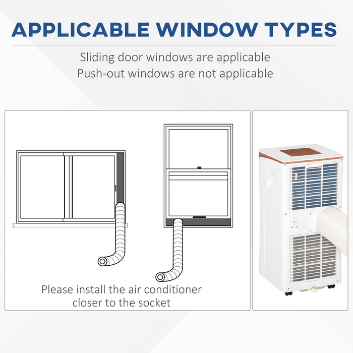 7000 BTU 4-In-1 Compact Portable Mobile Air Conditioner Unit Cooling Dehumidifying Ventilating w/ Fan Remote LED Display 24 Hr Auto Shut-Down