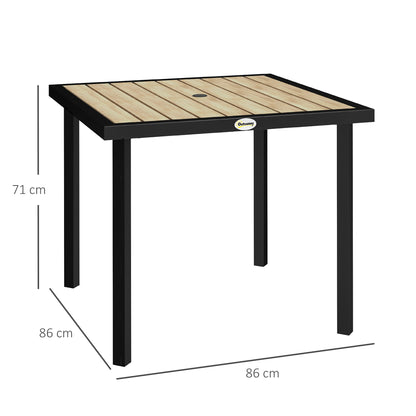 Garden Table for 4 Person with 5.4cm Parasol Hole, Brown