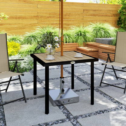 Garden Table for 4 Person with 5.4cm Parasol Hole, Brown