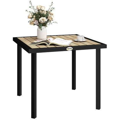 Garden Table for 4 Person with 5.4cm Parasol Hole, Brown