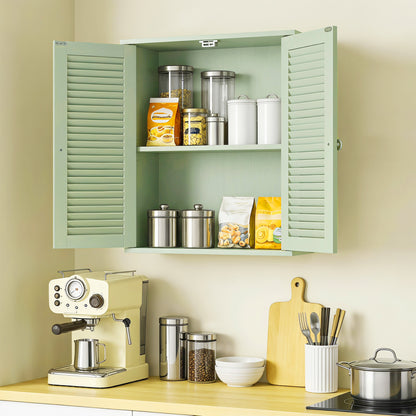 Bathroom Cabinet with Adjustable Shelf, Light Green