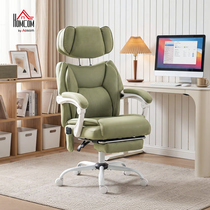 Vibration Massage Office Chair w/ Heat Reclining Function, Lime Green