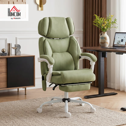 Vibration Massage Office Chair w/ Heat Reclining Function, Lime Green
