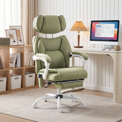 Vibration Massage Office Chair w/ Heat Reclining Function, Lime Green