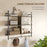 Wall Shelf Unit with 4 Hooks for Living Room Grey Wood Effect