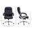 Ergonomic Office Chair Task Chair for Home with Arm, Swivel Wheels, Linen Fabric, Black