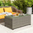 Outdoor Coffee Table, Glass Top Rattan Side Table, Dark Grey