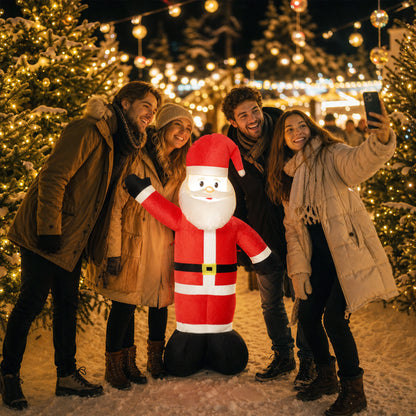 5ft Christmas Inflatable Velvet Look Santa Claus