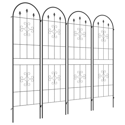 Set of 4 Metal Trellis for Climbing Plants, Arrow Design