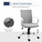 Office Chair Linen Swivel Computer Desk Chair Home Study Task Chair with Wheels, Arm, Adjustable Height, Grey