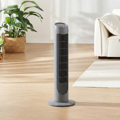 75cm Tower Fan Noise Reduction Wind 3-Level Cool ABS Indoor Grey